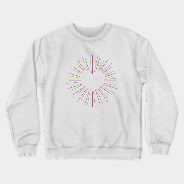 Pan Pride Radial Heart Crewneck Sweatshirt by lavenderhearts